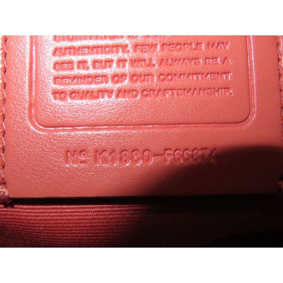 Coach Lexy Shoulder Bag studded Refined pebble Coral leather & matching purse - Picture 7 of 15